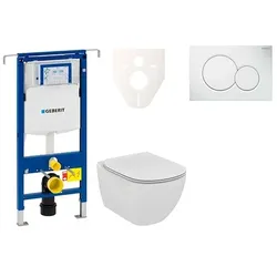 Geberit Wand-WC-Set für Trockenbau/Vorwandmontage mit Ideal Standard Tesi WC, Vorteilspaket 111.355.00.5NF1