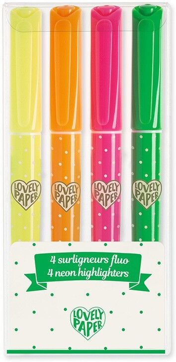 4 Surligneurs Fluo Lovely Paper - Djeco