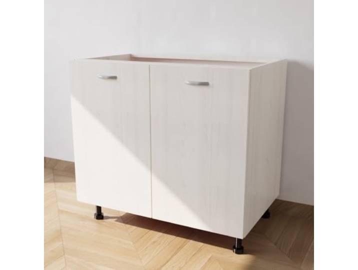 Calandrelli Küchenunterschrank 80x55,5x72 cm Weiße Lärche, mit 2 Türen 2 Türen, Lärche weiß