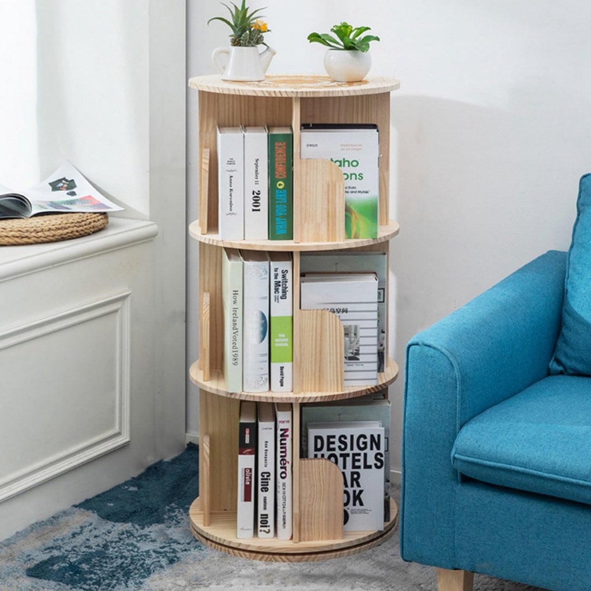 Multifunctionele Roterende Boekenplank 360 graden voor Boeken en Decoratie