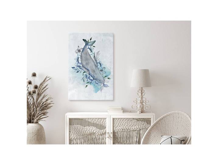 Tableau déco Mrs. Whale Lin Gris 40 x 60cm