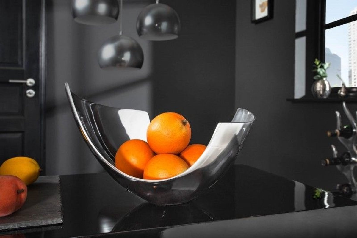Invicta Interior Abstract Moderne Decoratieve Kom van Gepolijst Aluminium, 30 cm