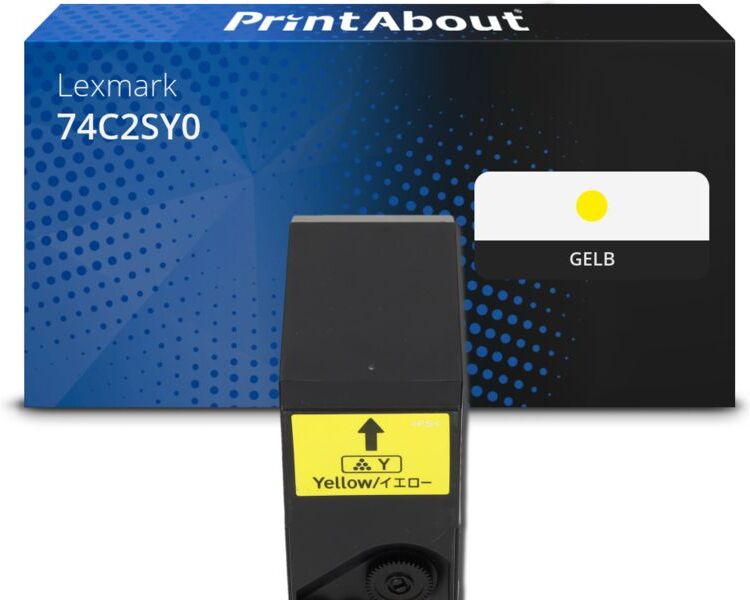 PrintAbout Toner kompatibel mit Lexmark 74C2SY0 - Gelb - Hohe Kapazität
