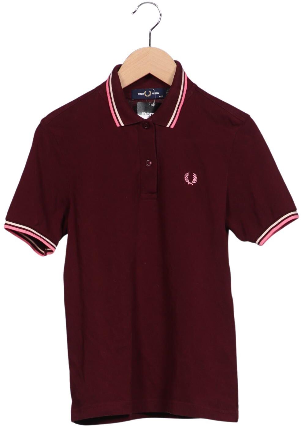 Fred Perry Damen Poloshirt, Bordeaux, Gr. EU 34, Baumwolle - Second Hand