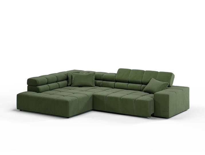 Candy Oregon Feincord Ecksofa motorische Sitztiefenverstellung