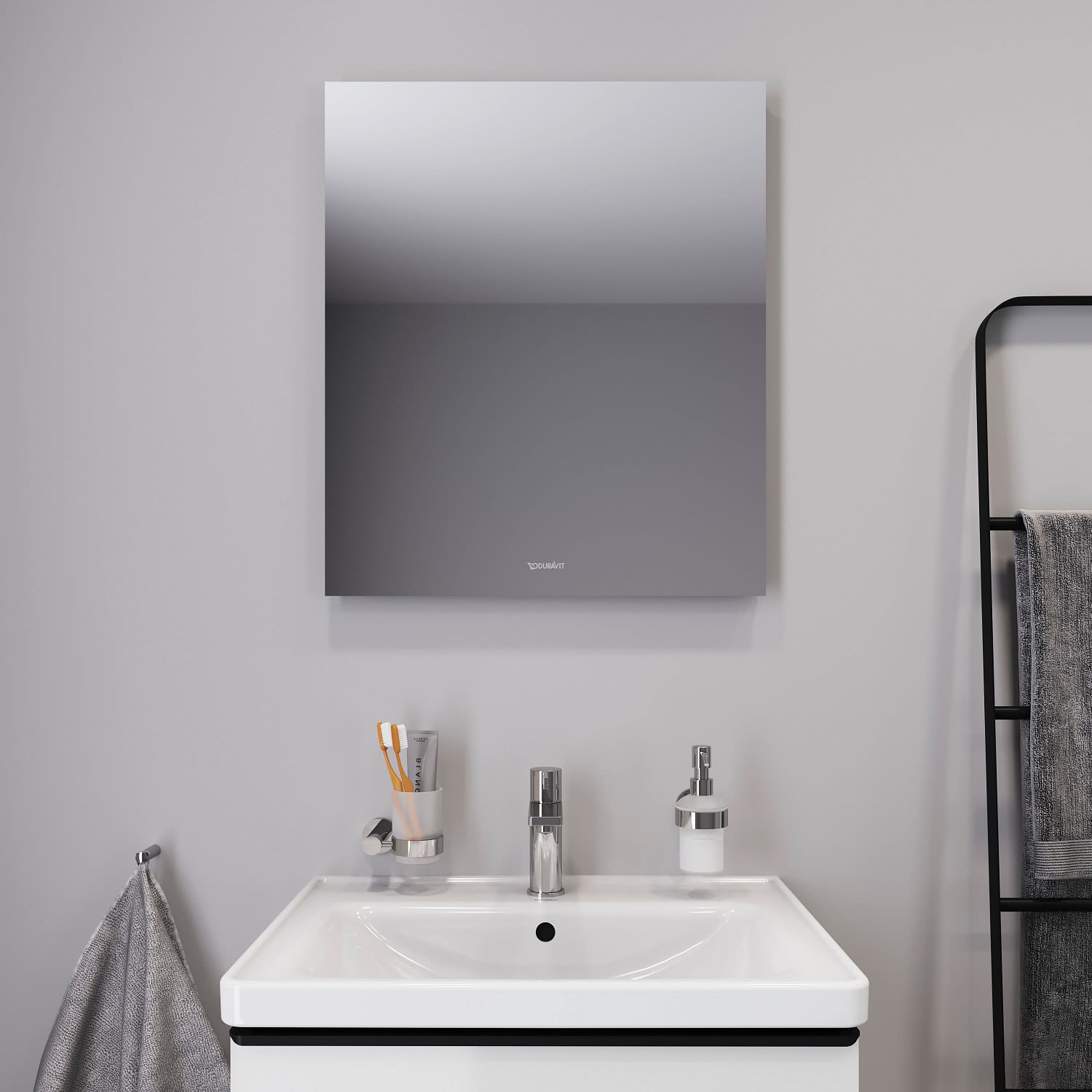 Duravit Licht &amp; Spiegel Badspiegel ""Good"" 60 x 70 cm mit LED-Indirektlicht umlaufend"
