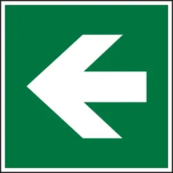 Rettungszeichen, Richtungspfeil - ASR A1.3 (DIN EN ISO 7010) - 200x200x1.5 mm Kunststoff nachleuchtend
