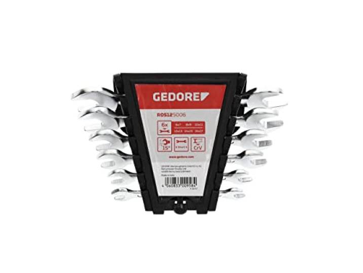 GEDORE red Assortiment de clés à fourche double\, 6 pièces\, Tailles de 6 à 17 mm\, Métriques\, Courtes\, Jeu de clés\, R05125006