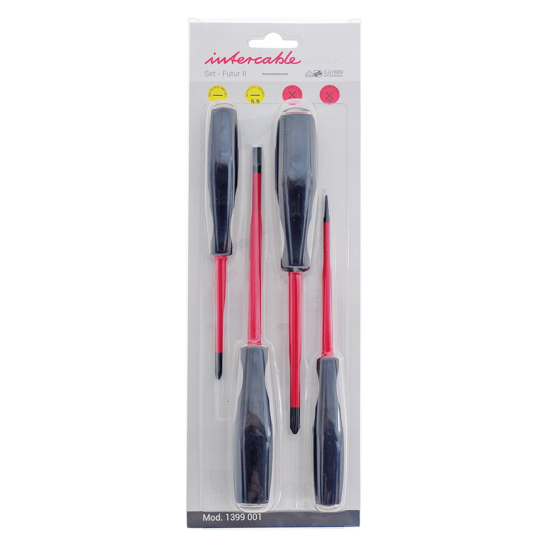 Intercable SCHRAUBENDR.SET SCHLITZ/KREUZ (1399001 VDE) (Kreuzschlitz, Schlitz) (101702)