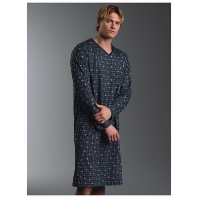 Pyjama TRIGEMA "TRIGEMA Nachthemd mit Entenmuster", Herren, Gr. L, blau (navy), Single Jersey, 100% Baumwolle, Homewear-Sets Pyjama
