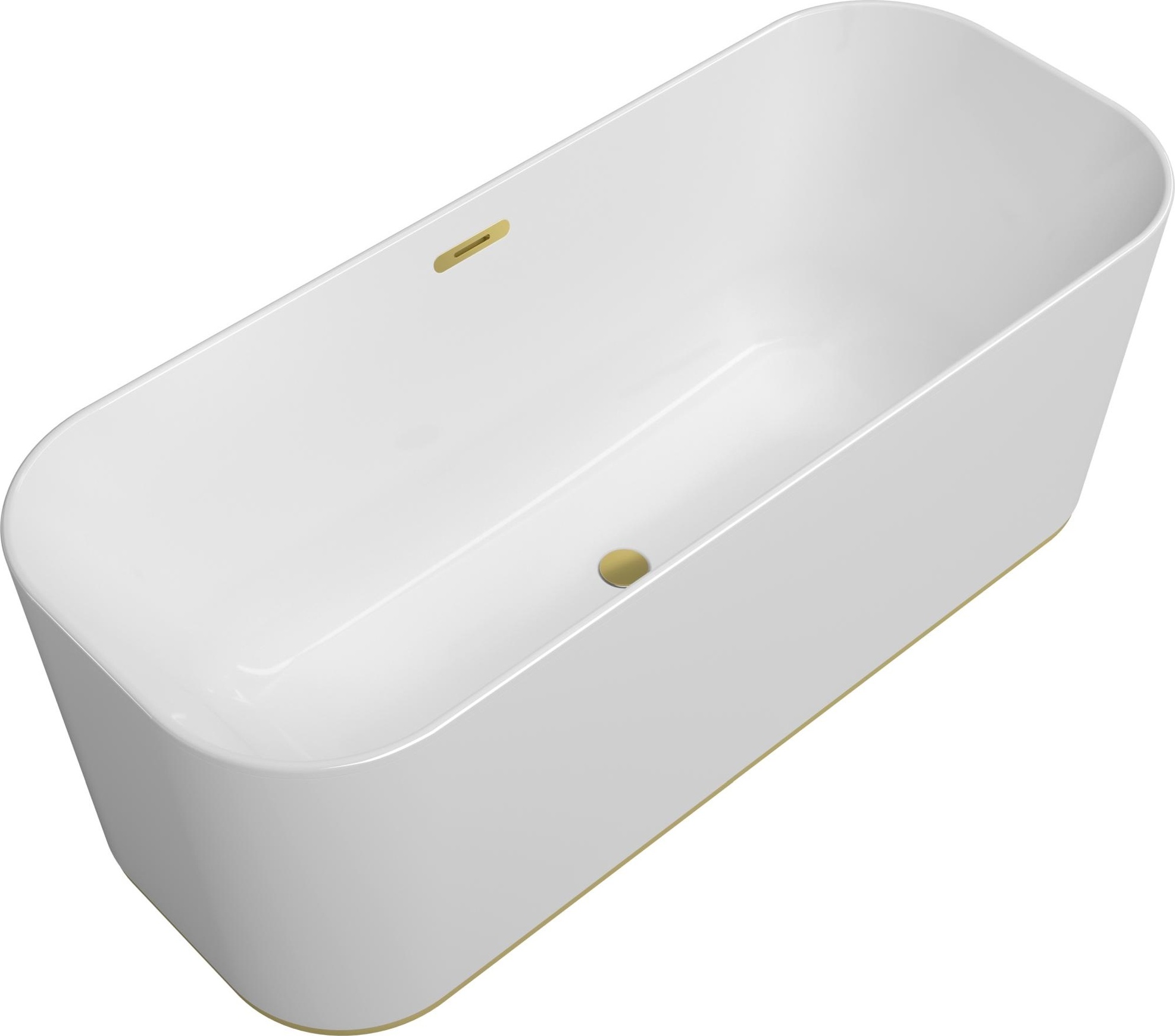Villeroy & Boch Freistehwanne DUO FINION 1700 x 700 mm, mit Design-Ring und Emotion-Funktion Ausstattung gold weiß