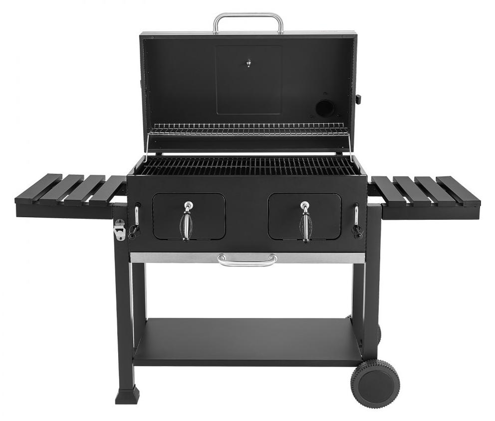 Holzkohle-Grillwagen - 0,50 m² Grillfläche - Pulverbeschichteter Stahl - Für Garten und Terrasse