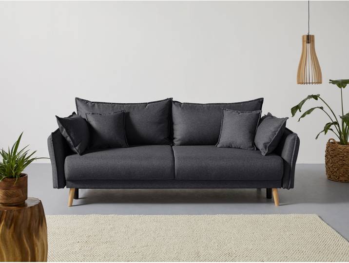 Home affaire Granbo, B: 228 cm, Liegel. 145x192 cm Schlaffunktion, Bettkasten, Taschen & 4 Zierkissen, Federkern