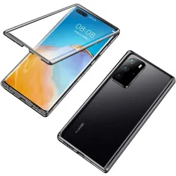 G-Case Huawei P40 Aluminium Magnetic Glass Case Hülle (Huawei P40), Smartphone Hülle, Schwarz