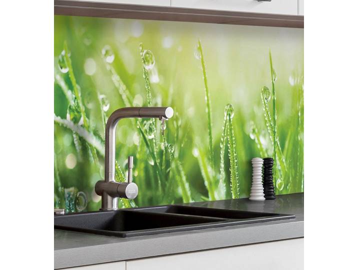 MyMaxxi Küchenrückwand Küchenrückwand selbstklebend Wiese Spritzschutz Folie, (Klebefolie Küchenrückwand aufgerollt B 340 cm x H 60 cm), Green B 340 cm x H 60 cm