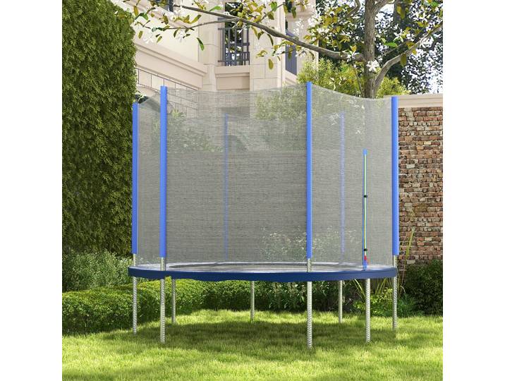 SPORTNOW Filet Sécurité Trampoline Ø244cm 1 Porte Zip 6 Poteaux