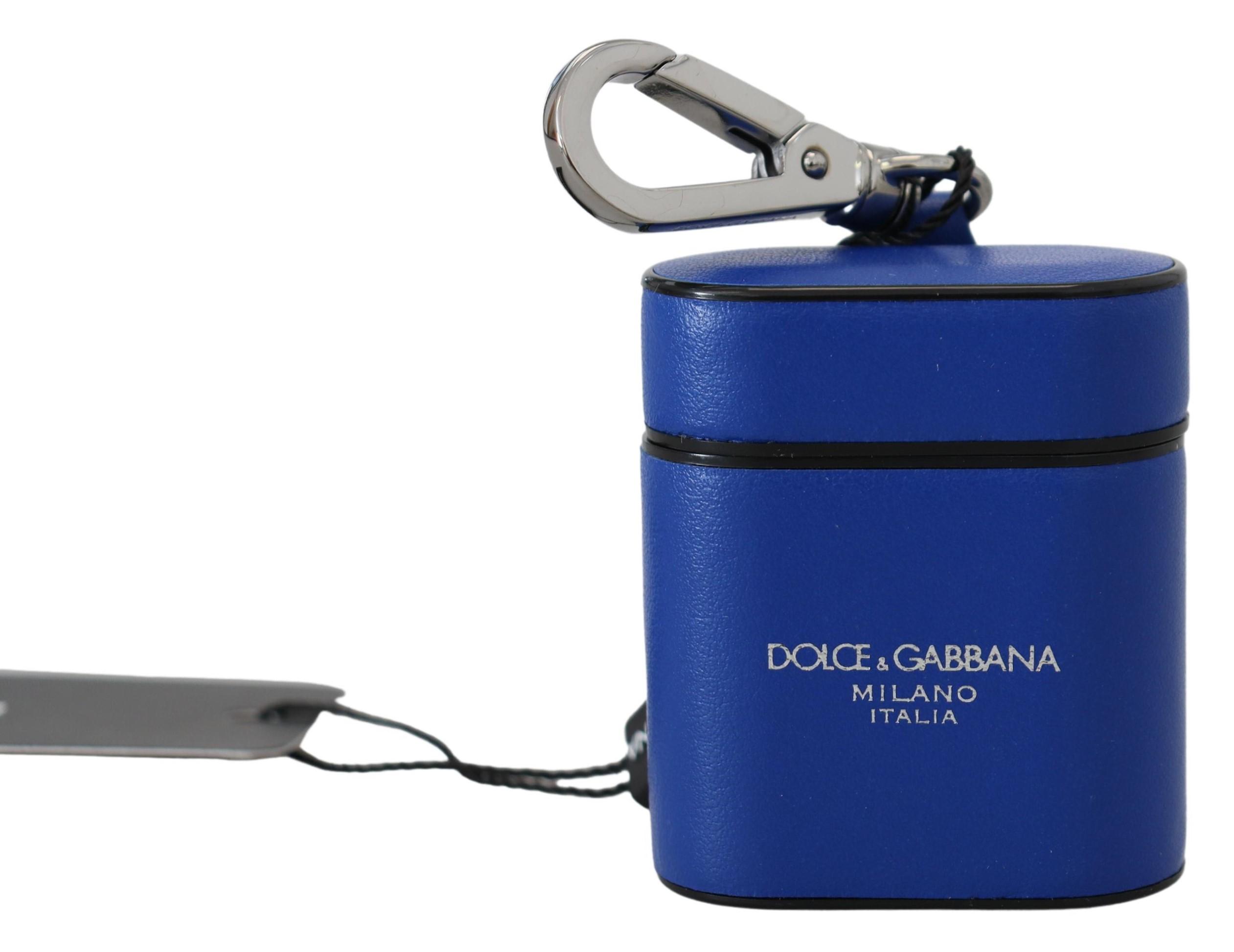 Dolce & Gabbana Elegante Blauwe Leren Airpods Dameshoes