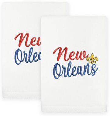 Authentic Hotel and Spa Mardi Gras NEW ORLEANS Embroidered Luxury 100% Turkish Cotton Hand Towels Set of 2