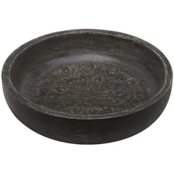 Chic Antique Tours Schüssel mit Schnitzereien L Schwarz, H5/D20 cm