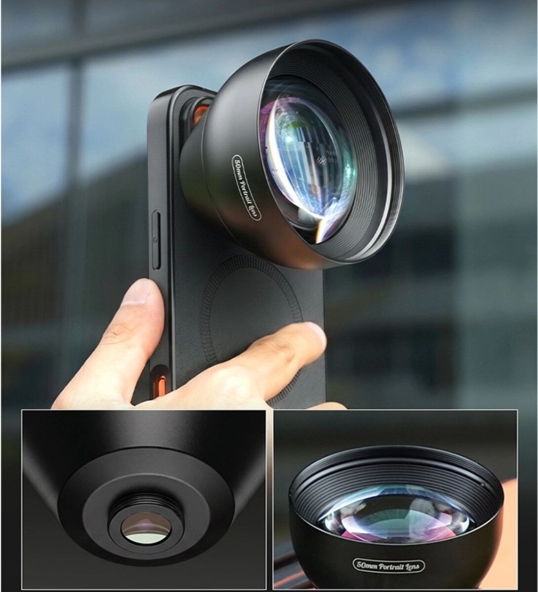 INF Kit objectif portrait pour smartphone 50 mm, grossissement optique 2x et bokeh naturel