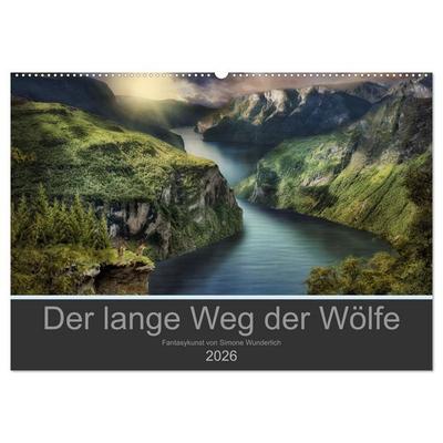 Der lange Weg der Wölfe (Wandkalender 2026 DIN A2 quer), CALVENDO Monatskalender