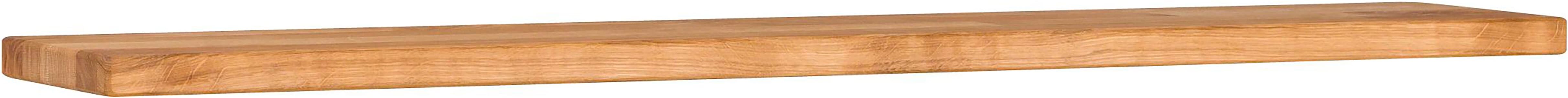 Wandboard HOME AFFAIRE "SINA B/T: 120/20cm. Platz für Dekoration. Zeitloses Design", braun, B:120cm T:20cm, Massivholz, Regale, Wandboard, Stabile Ausführung aus massivem Eicheholz mit 3 cm Stärke. braun B/H/T: 120cm x 20cm, 1 Stk. offenes Fach