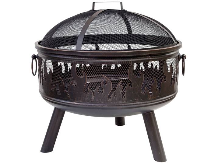 Feuerkorb BUSCHBECK Wildfire , braun (bronzefarben), B:61cm H:61cm L:61cm, Stahl, Feuerkörbe, Feuerkorb, BxLxH: 61x61x61 cm