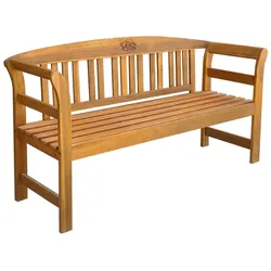 DELUKE Gartenbank Holz LUNA 157 cm Massivholz Akazie Holzbank Wetterfest | Sitzbank 3 Sitzer Bank Garten