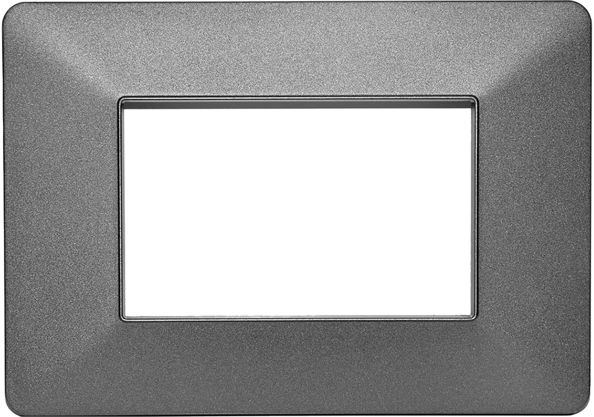 Kalos PLACCA IN TECNOPOLIMERO  3 MODULI COLOR ALLUMINIO SCURO
