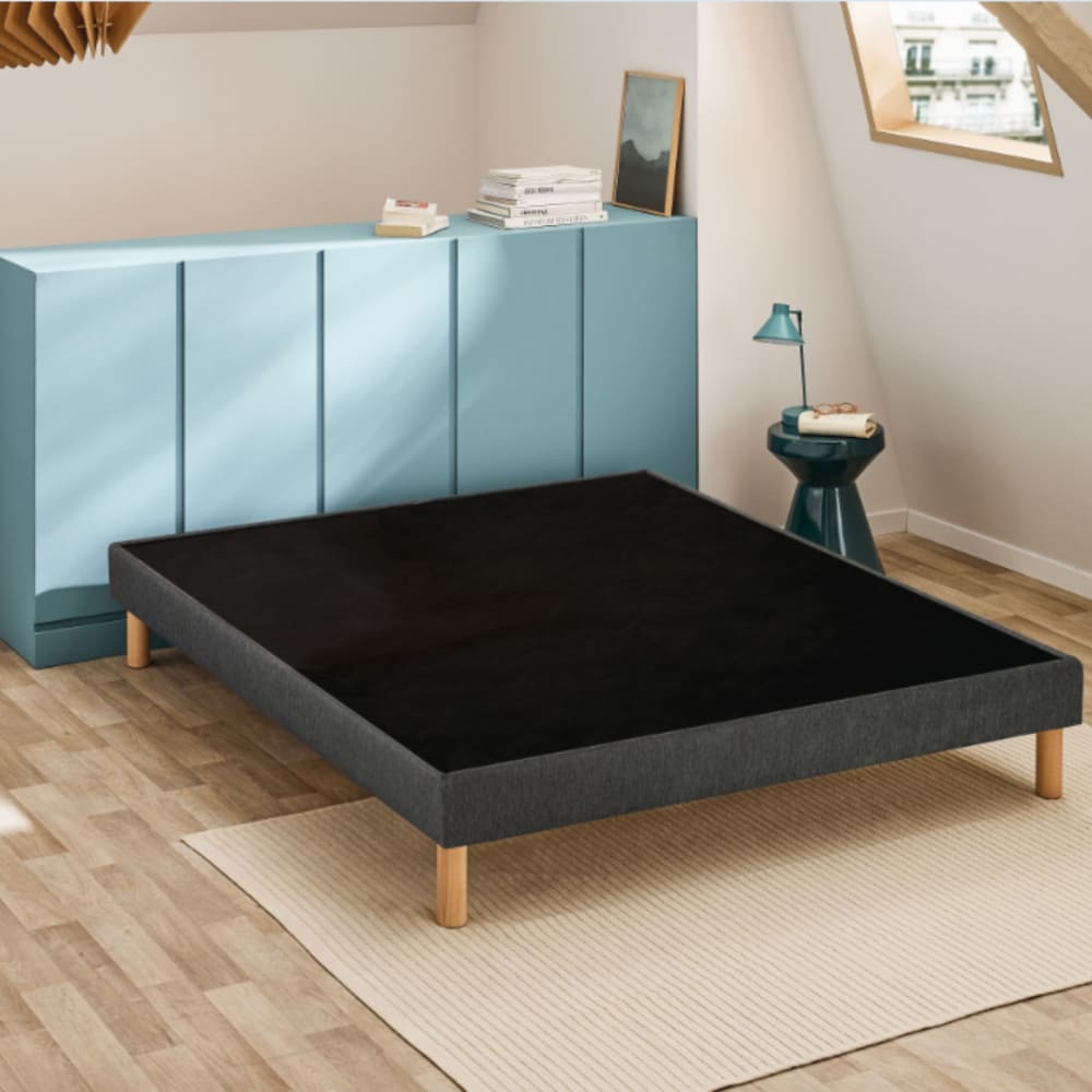 Bultex Sommier déco tapissier gris 120x190 Gris 190x14x120cm