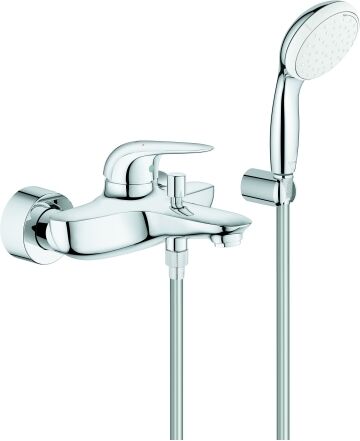 Eurostyle Grohe 2372930A chromé, avec set de bain, levier fermé