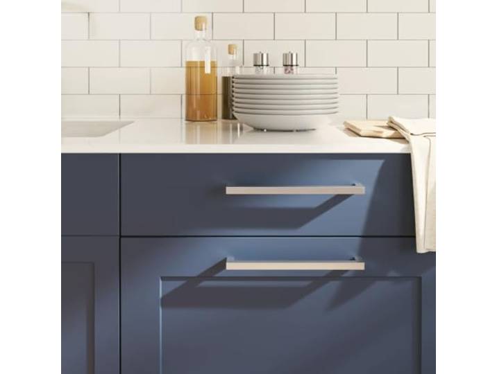 Kaelestia Möbelgriffe 10 Stk silber Edelstahl 224 mm Lochabstand, Schrankgriff für Schublade, Tür und Kommode, modernes Design für Küche, Bad, Schlafzimmer, Wohnzimmer und Büro
