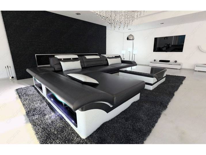 Couch Monza L-Form in Leder