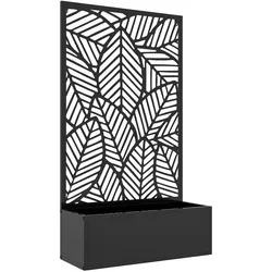 Outsunny Pflanzgefäß mit Metallgitter – Wandmontage oder freistehendes Urban-Gardening-Beet für Pflanzen oder Dekoration – 61x23x113 cm Schwarz