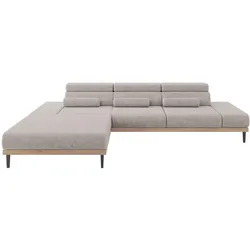 ELEKTRISCHES ECKSOFA Links MONA 316x205x85 Hellgrau Velours