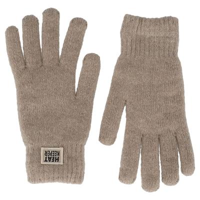 Thermohandschuhe HEATKEEPER, Damen, beige melange, Strick, Materialmix, Handschuhe, Thermo-isolierend, TOG 1.9, atmungsaktiv