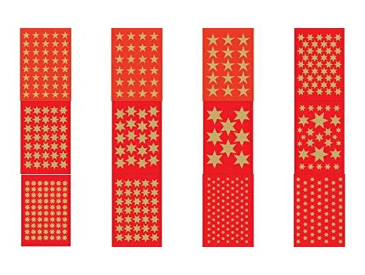 HERMA Kerststicker DECOR 'sterren', 21 mm, goud, u ontvangt 1 stuk á 3 vellen