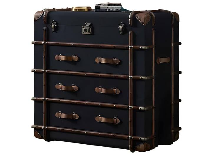 JVmoebel Kommode Vintage Kommode im Koffer Stil mit nostalgischen Details und Stauraum (1 St., Maße Kommode), Made in Europe
