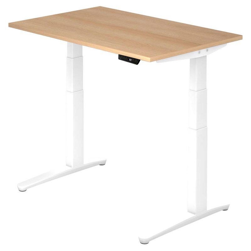 HAMMERBACHER VXBHM12/E/WW elektrisch höhenverstellbarer Schreibtisch 65,0 - 130,0 cm - elektrisch Eiche / weiß