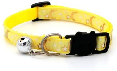 Uplifted Finds Stellar Sparkle Star & Moon Pet Collar yellow