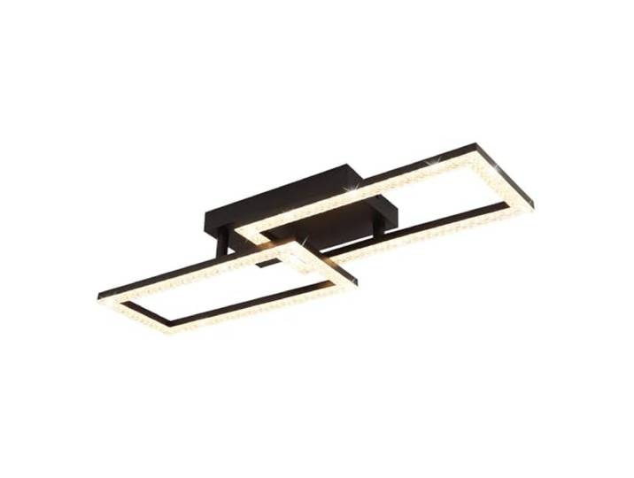 LED Deckenlampe schwarz Wohnzimmerlampe Deckenleuchte Schlafzimmerlampe, Rechtecke beweglich, 20W 1480lm warmweiß, LxH 61,5 x 9,3 cm