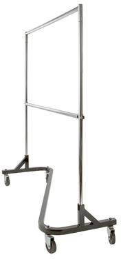 Econoco - RZH/60 - Chrome Add-On Hangrail for RZK/7 Rolling Rack Sold in Pack of 6