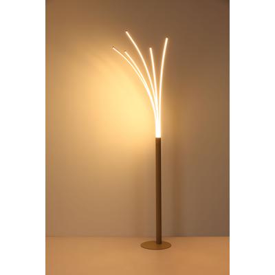 GLOBO LIGHTING Stehlampe "BIZZY", braun (sandfarben matt), 1, Ø 12cm H: 187cm, 1 Stk., Leuchten, LED Stehleuchte sandfarben, Touchdimmer, 3-Stufen, 3000K warm, Stehlampe