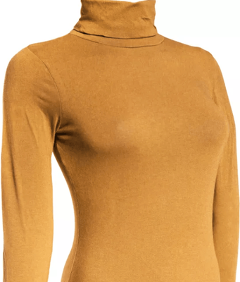 FusionFolio Classic Women Turtleneck Long Sleeve Shirt, Stretchy Basic Layering Top skin l