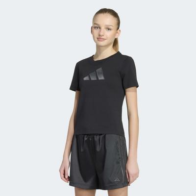 adidas Sportswear "JG SATIN TEE" für Kinder, sportlicher Stil, mit Rundhalsausschnitt, ohne Verschluss