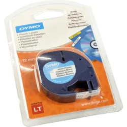 Dymo Label Band Letratag 91221 (S0721660) schwarz auf weiß 12mm x 4m Plastik