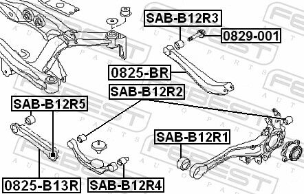 Febest Lagerung, Lenker Sab-B12r2 Hinterachse Für Subaru Toyota