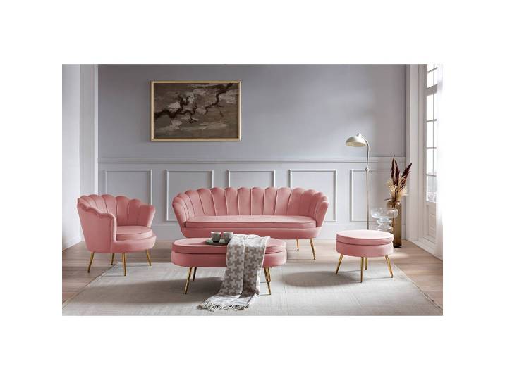 Sessel Ralemo Pink/Rosé Samt 76 x 78 x 76cm