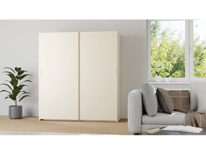Schiebetürenschrank 190 cm hoch Premium Dekore Sand­beige