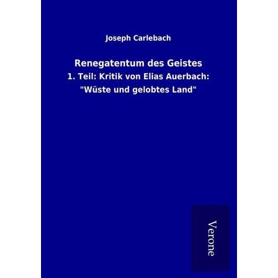 Renegatentum des Geistes, Taschenbuch von Joseph Carlebach, BoD - Books on Demand